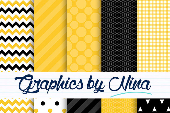 Yellow And Black Digital Papers