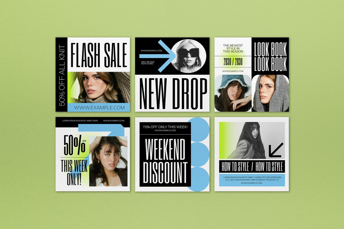 White Winter Fashion Instagram Pack, a Social Media Template by graphicook (Photo 2 of 3)