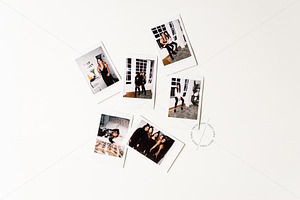 Instant Film Photo Mockup PSD, PNG