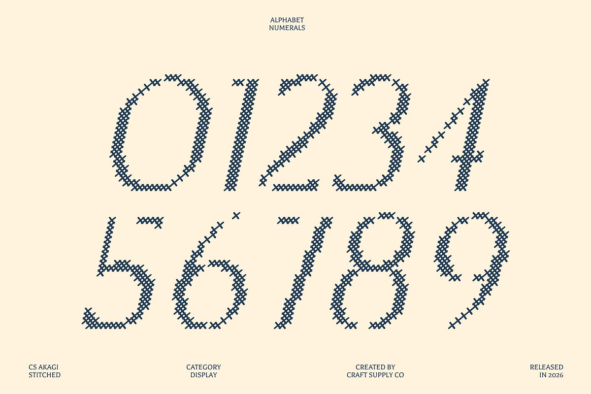 CS Akagi Stitched, a Sans Serif Font by Craft Supply Co. (Photo 4 of 8)