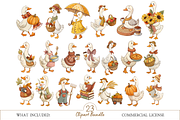 Watercolor Fall Goose Clipart, an Animal Illustration by MockupWizard (Thumbnail 2 of 4)