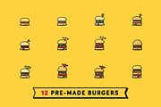 Hamburger Builder, a Food Illustration by S4 Shop (Thumbnail 3 of 4)