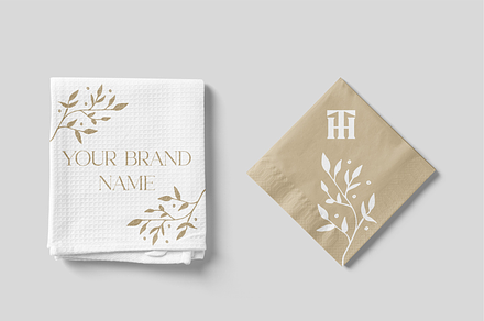 Dishcloth with Paper Napkin Mockup, an Advertising Mockup by Xtrahive