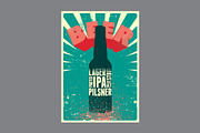 Beer grunge vector poster set., a Food Illustration by PoPaShop (Thumbnail 2 of 9)