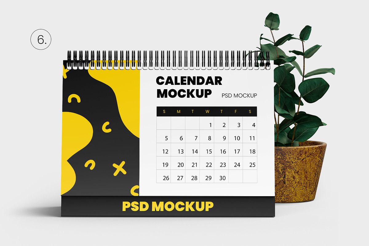 6 Desk Calendar Mockups, a Print Template by Graphic Bird (Photo 8 of 10)
