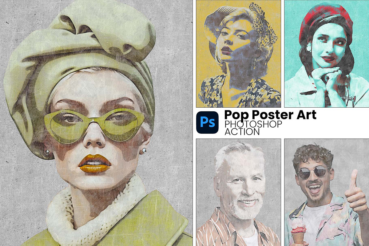 Pop Poster Art Photoshop Action, an Action Add-On by MRI STUDIO (Photo 1 of 12)