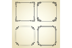 Vintage set of decorative frames, a Pattern Graphic by RODINA