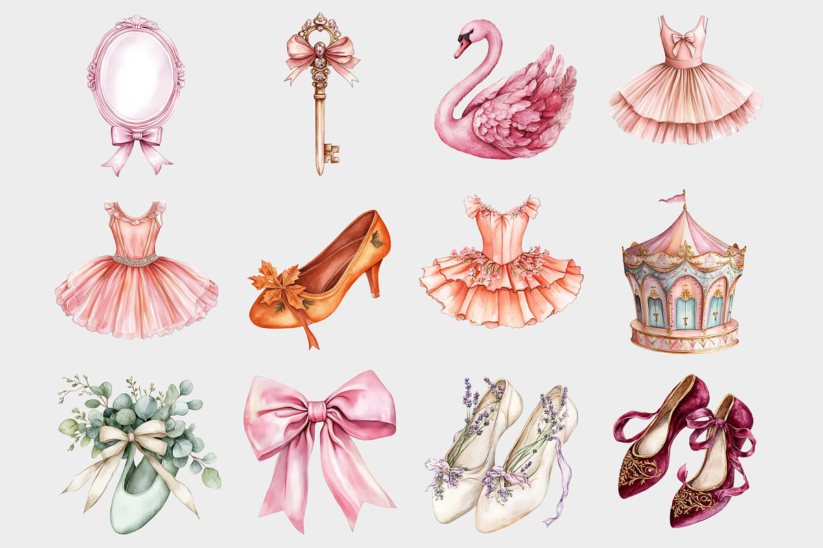 Watercolor Ballet Clipart, a Seasonal Illustration by Design Market (Photo 4 of 4)
