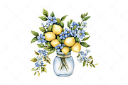 Watercolor Lemon Blossom Clipart, an Illustration by Craft Nest (Thumbnail 12 of 12)