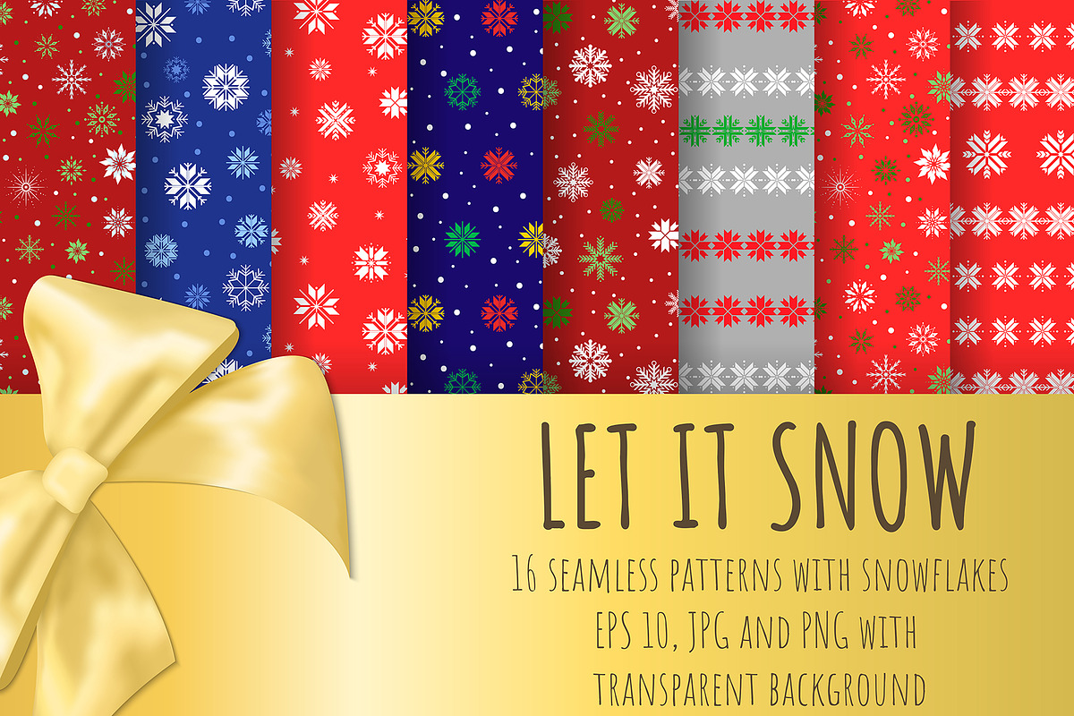 Let It Snow. 16 Seamless Patterns, a Pattern Graphic by HmarkaShop (Photo 2 of 3)