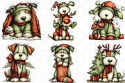 Whimsical Christmas Dog Clipart, an Animal Illustration by Black Bird Studio (Thumbnail 4 of 6)
