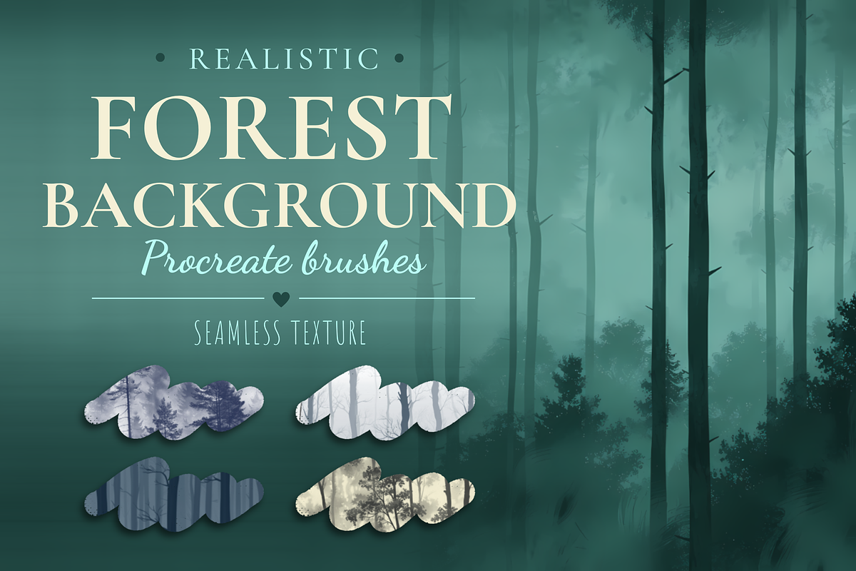 Procreate Forest Background Textures, a Brush Add-On by HopeArtIllustration (Photo 1 of 9)