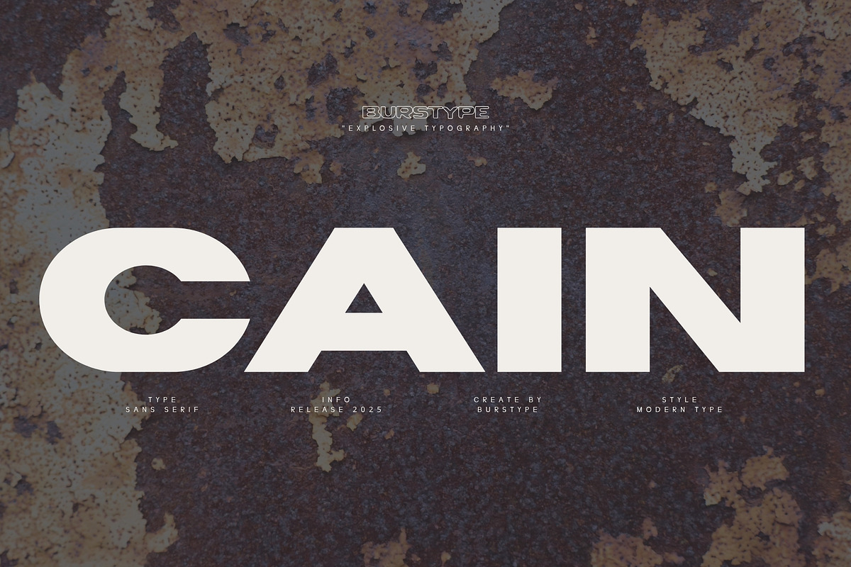 CAIN FONT - MODERNDISPLAY SAN SERIF, a Sans Serif Font by BURSTYPE (Photo 1 of 9)