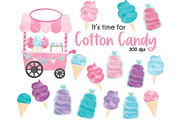 Cotton Candy Clipart Bundle, a Food Illustration by SugarPickle Clip Art (Thumbnail 3 of 4)