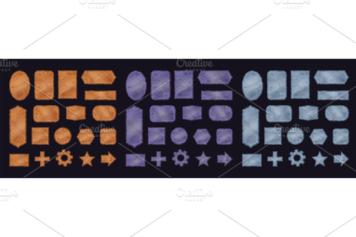 Stone menu panels. Cartoon rock, an Object Illustration by Stock-Smart-Start