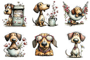 Whimsical Spring Dachshund Clipart, an Illustration by Dream Creation (Thumbnail 5 of 6)
