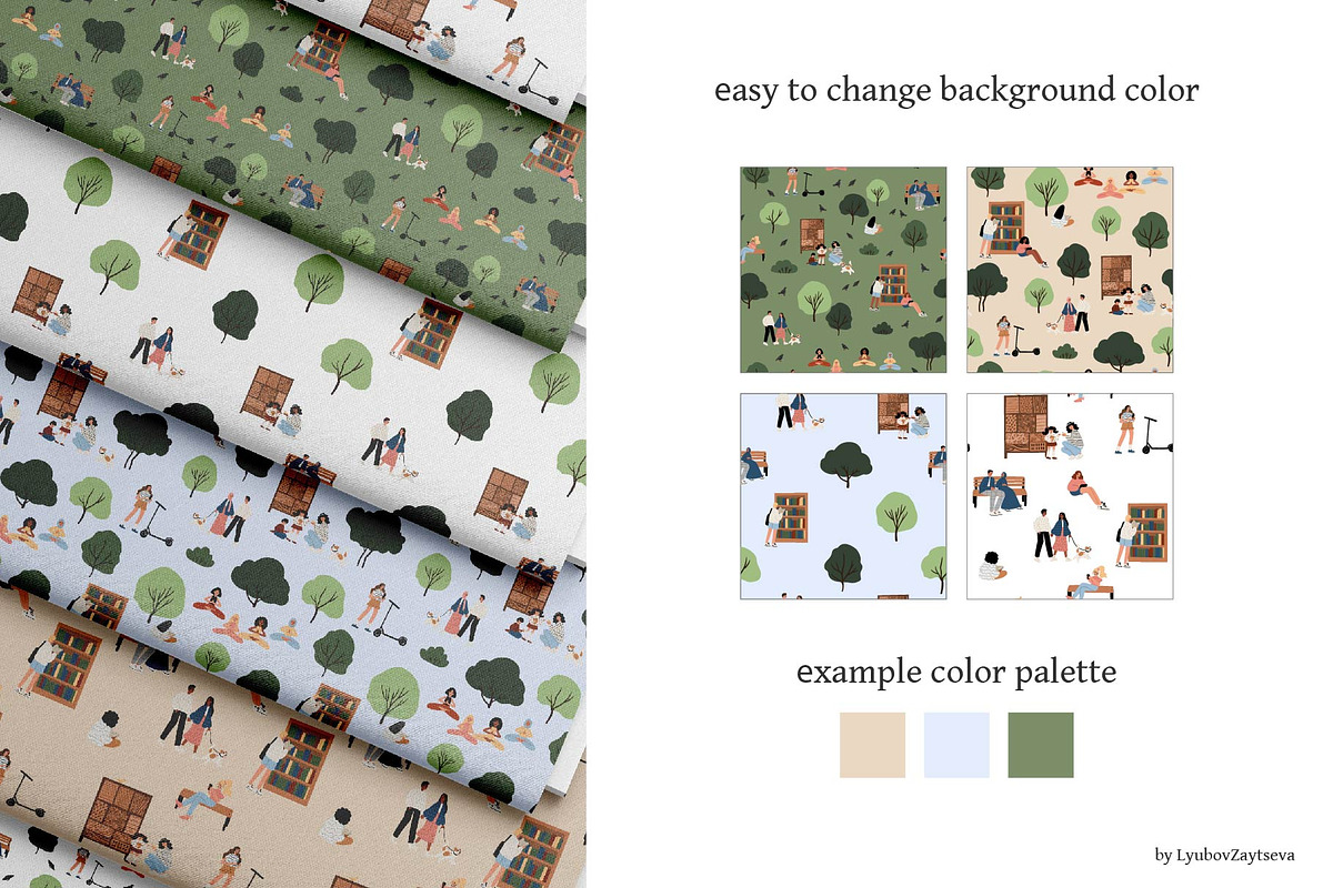 People in park Illustration clipart, a Seasonal Illustration by LyubovZaytseva (Photo 10 of 21)