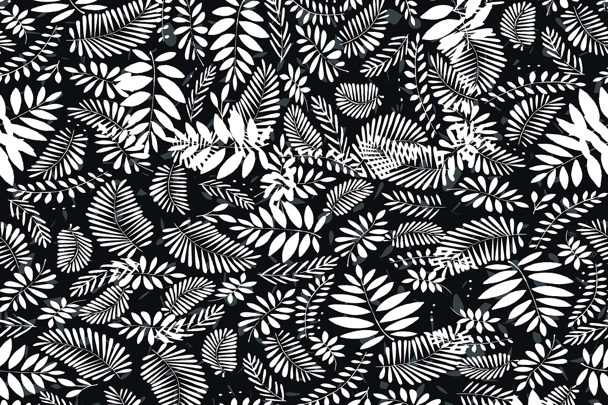 monochromatic black white flowers, a Pattern Graphic by AAN Seamless Shop (Photo 2 of 2)