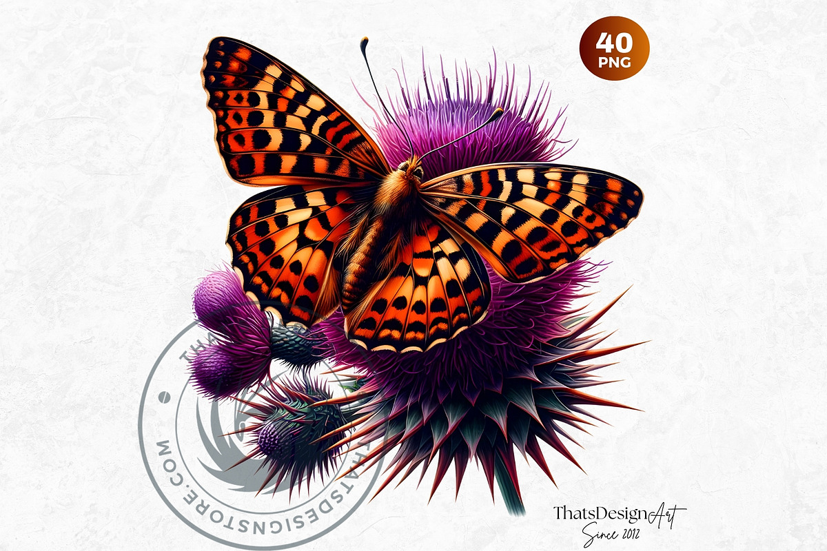 Autumn Butterfly and Flower Cliparts, an Animal Illustration by ThatsDesignArt (Photo 10 of 10)