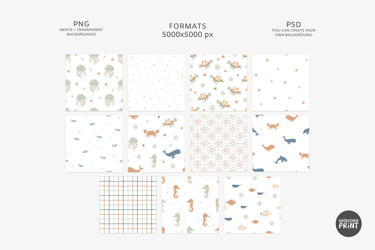 Seamless patterns for kids fabric, a Pattern Graphic by vatrushkaprint_store (Photo 2 of 10)