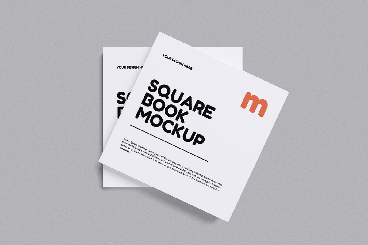 Square Book Mockup, a Books & Magazine Mockup by xavier_studio (Photo 4 of 5)
