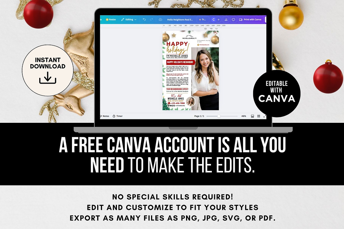 Christmas Real Estate Flyer Canva, a Flyer Template by CreativeVinesStore (Photo 5 of 5)