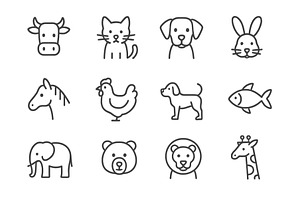 Cute animal line drawings featuring, an Animal Illustration by ZinetroN