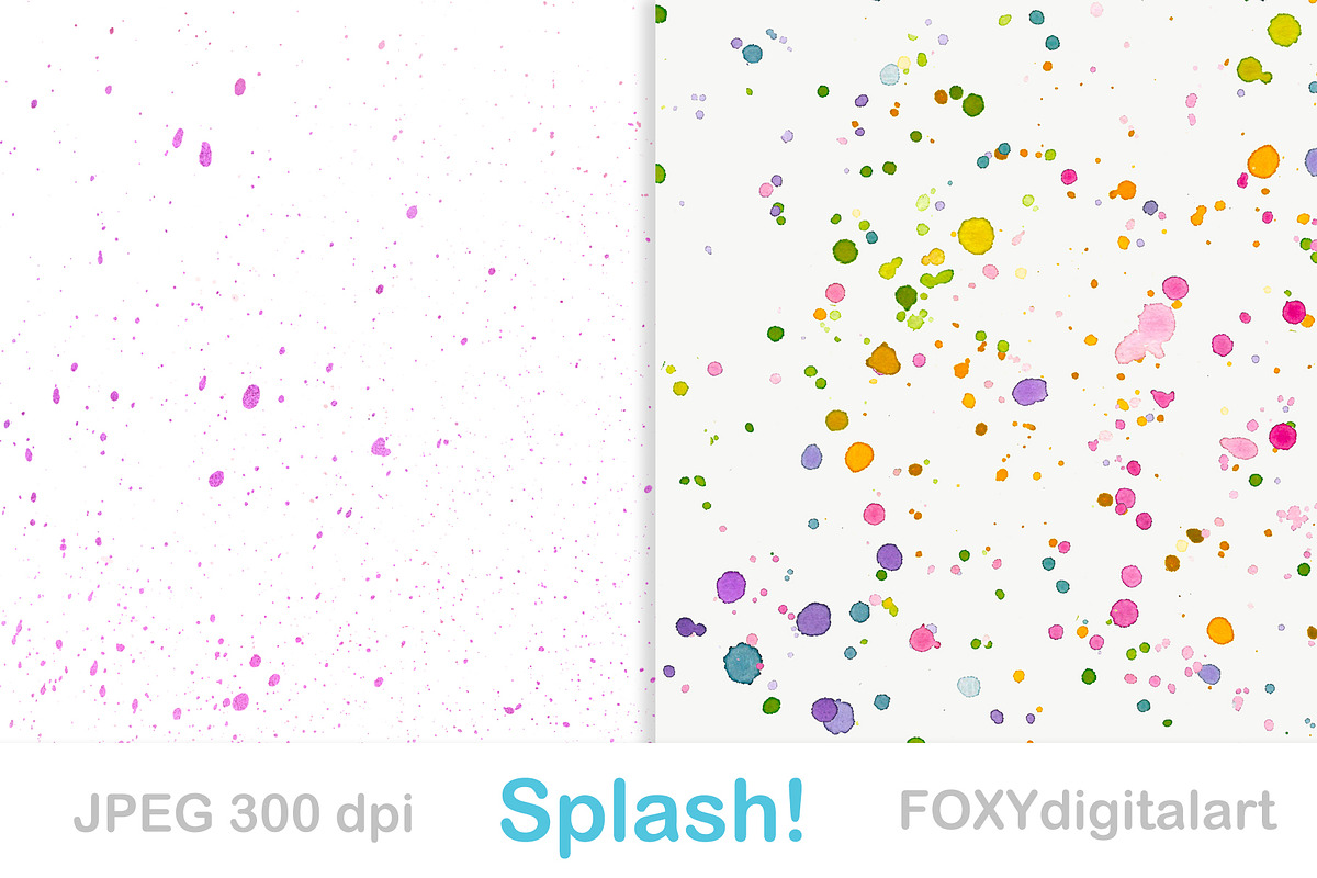 Paint splatter digital paper wedding, a Texture Graphic by FOXYdigitalart (Photo 4 of 4)