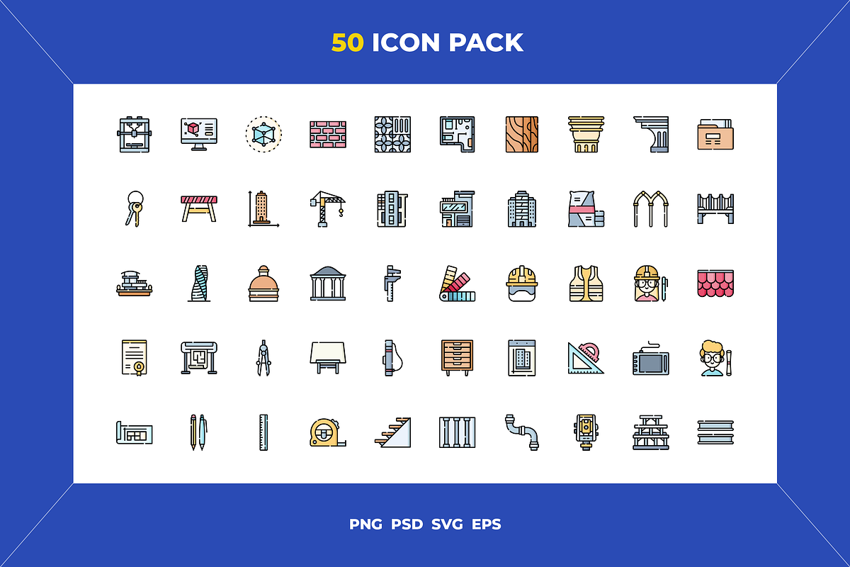 Architecture icons, an Outline Icon by Wencory (Photo 1 of 2)