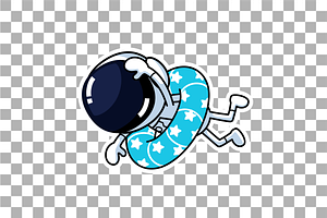 Cute Astronaut Swimming