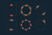 Poinsettia Christmas Frames, a Seasonal Illustration by moja doodle (Thumbnail 4 of 9)