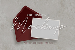 Greeting Card Mockup A7 . Moody Wine, a Product Mockup by tomodachi studio