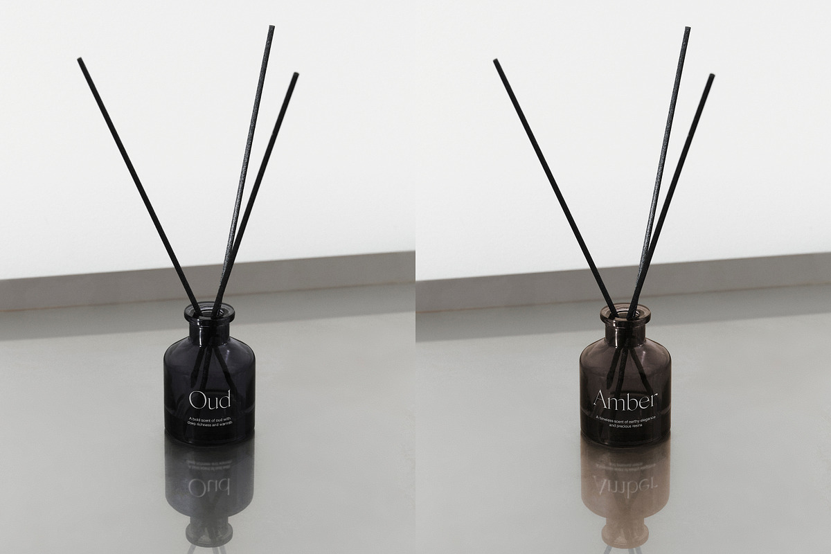 Glass Diffuser Bottle Mockup PSD, a Packaging Mockup by Feel This (Photo 3 of 3)
