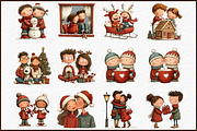Watercolor Christmas Couple Clipart, an Animal Illustration by Sublimation Artist (Thumbnail 3 of 6)