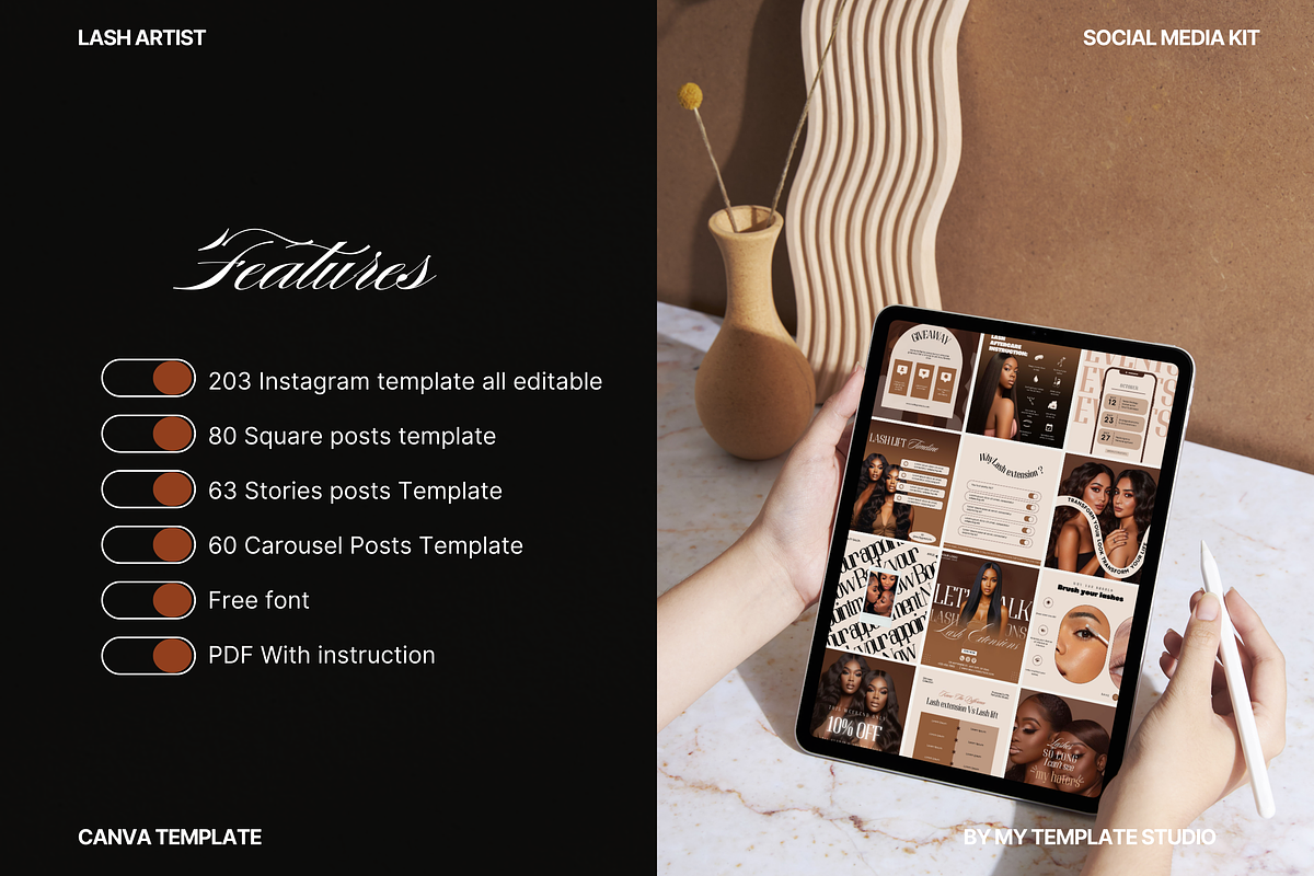 Brown Lash artist Instagram Template, a Social Media Template by My Template Studio (Photo 6 of 18)