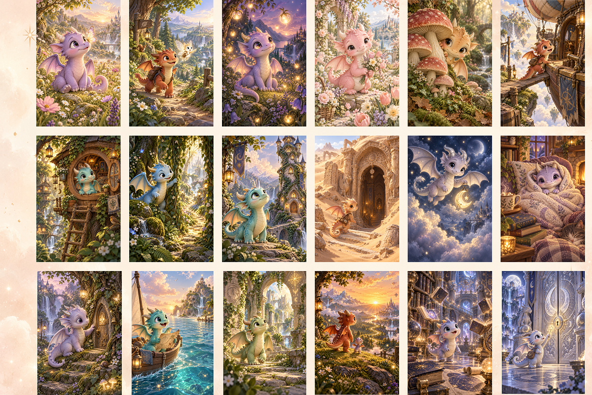 Cute Dragon Adventures, a Background Graphic by MarisoArt (Photo 9 of 10)