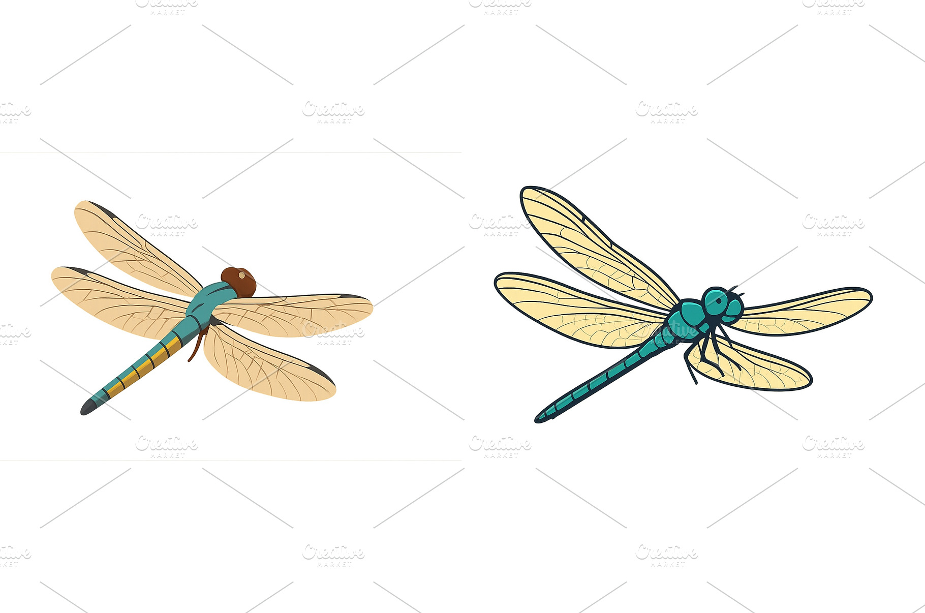 Colorful dragonflies in flight over, an Animal Photo by ZinetroN