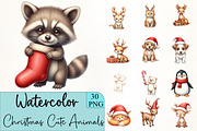 Christmas Cute Animals Clipart, an Illustration by CrexoraLab (Thumbnail 2 of 5)