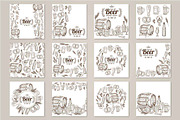 Templates With Beer Sketch Icons, a Decorative Illustration by DruZhi Art (Thumbnail 3 of 3)