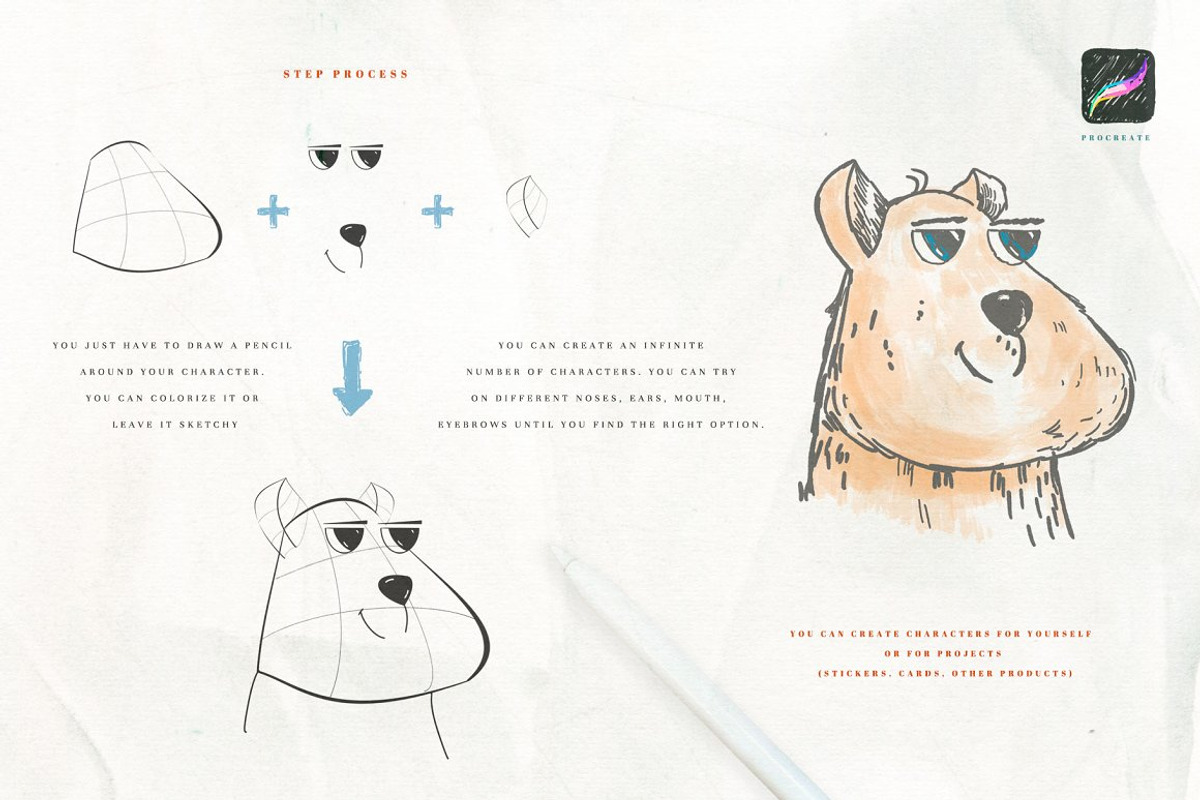 Character Design Brush for Procreate, a Brush Add-On by Spasibenko Art (Photo 3 of 5)