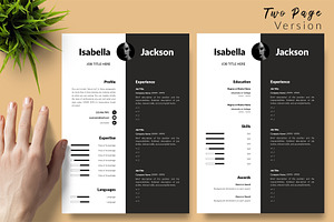 Modern Resume Format / CV - Isabella