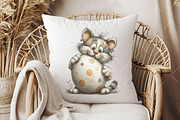 Whimsical Easter Cat Clipart Bundle, an Illustration by OK Design (Thumbnail 6 of 6)