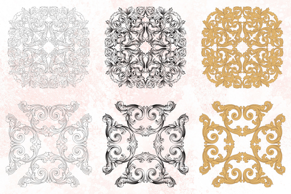 Vector Baroque Ornament elements, a Decorative Illustration by Samira (Photo 11 of 11)