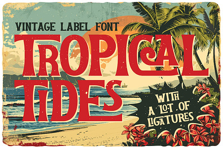 Tropical Tides Vintage Label Font, a Serif Font by JumboDesign