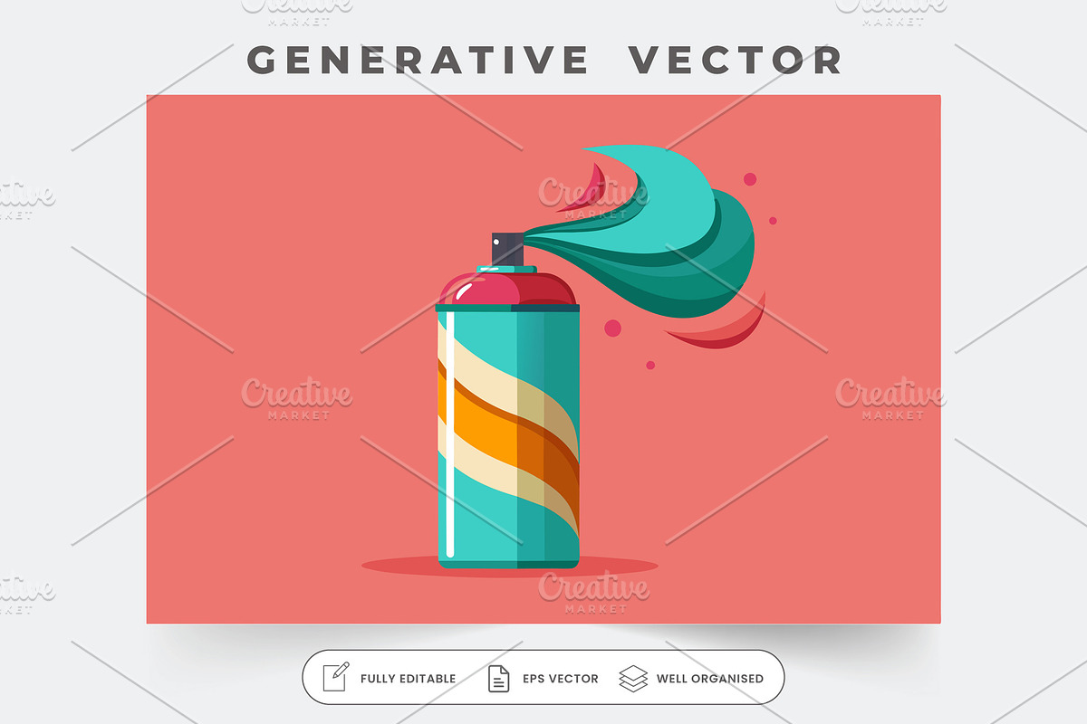 A vibrant hair spray canister releas, a Graphic by Iftikhar Alam