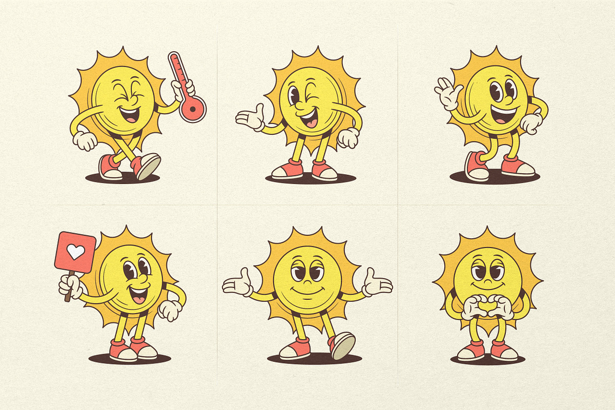 Funny Sun Character, a Seasonal Illustration by Vasya Kobelev (Photo 2 of 8)