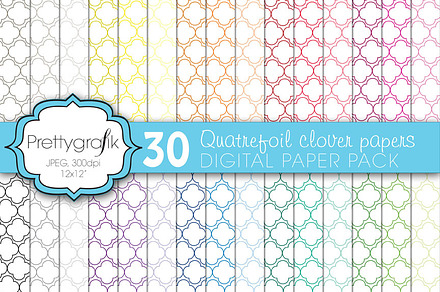 Quatrefoil clover digital paper preview 2