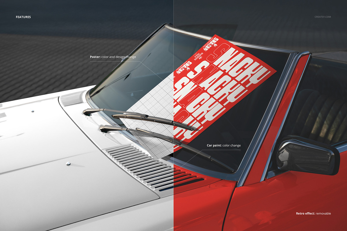 Bar Poster Ad on Car Window Mockup, an Advertising Mockup by creatsy5 (Photo 3 of 6)