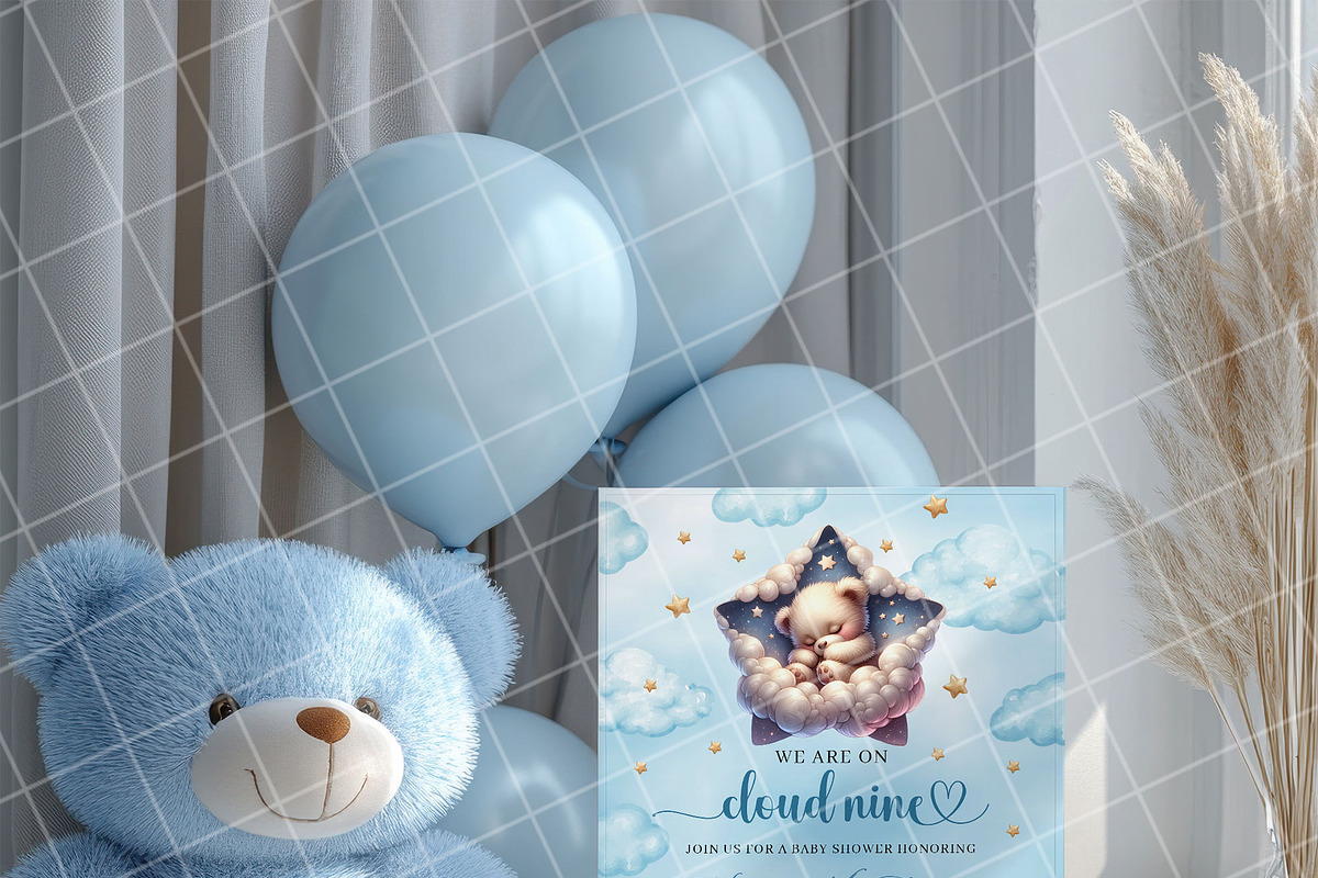 Boy baby shower invitation mockup PS, an Advertising Mockup by Blush Roses Print (Photo 6 of 7)