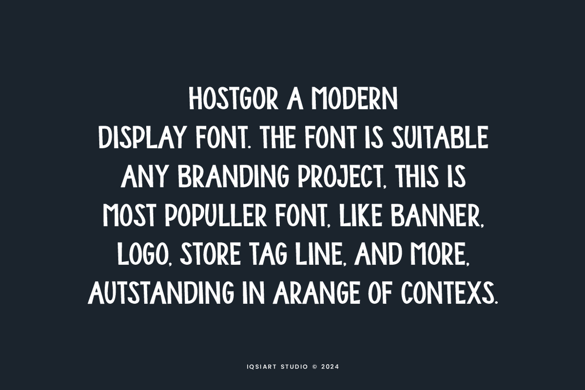 Hostgor - Modern Sans Font, a Sans Serif Font by Iqsiart Studio (Photo 4 of 7)
